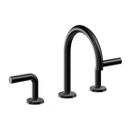 California Faucets Tamalpais Llave de Lavabo de 3 Orificios para Cubierta, con Dos Manerales - Negro Mate