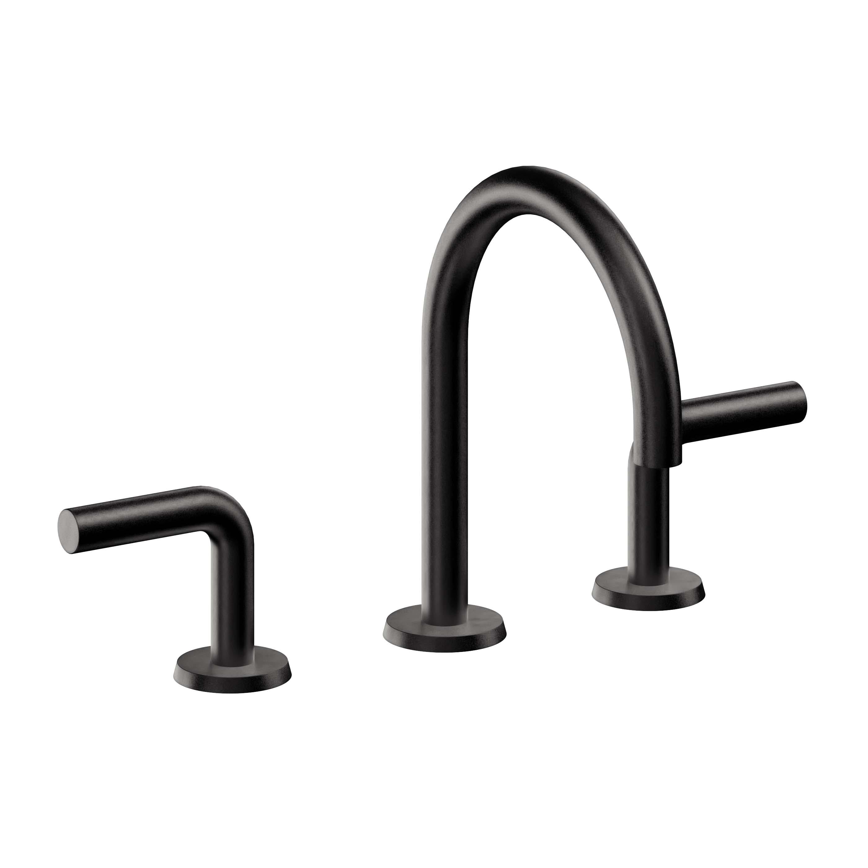 California Faucets Tamalpais Llave de Lavabo de 3 Orificios para Cubierta, con Dos Manerales - Negro Mate