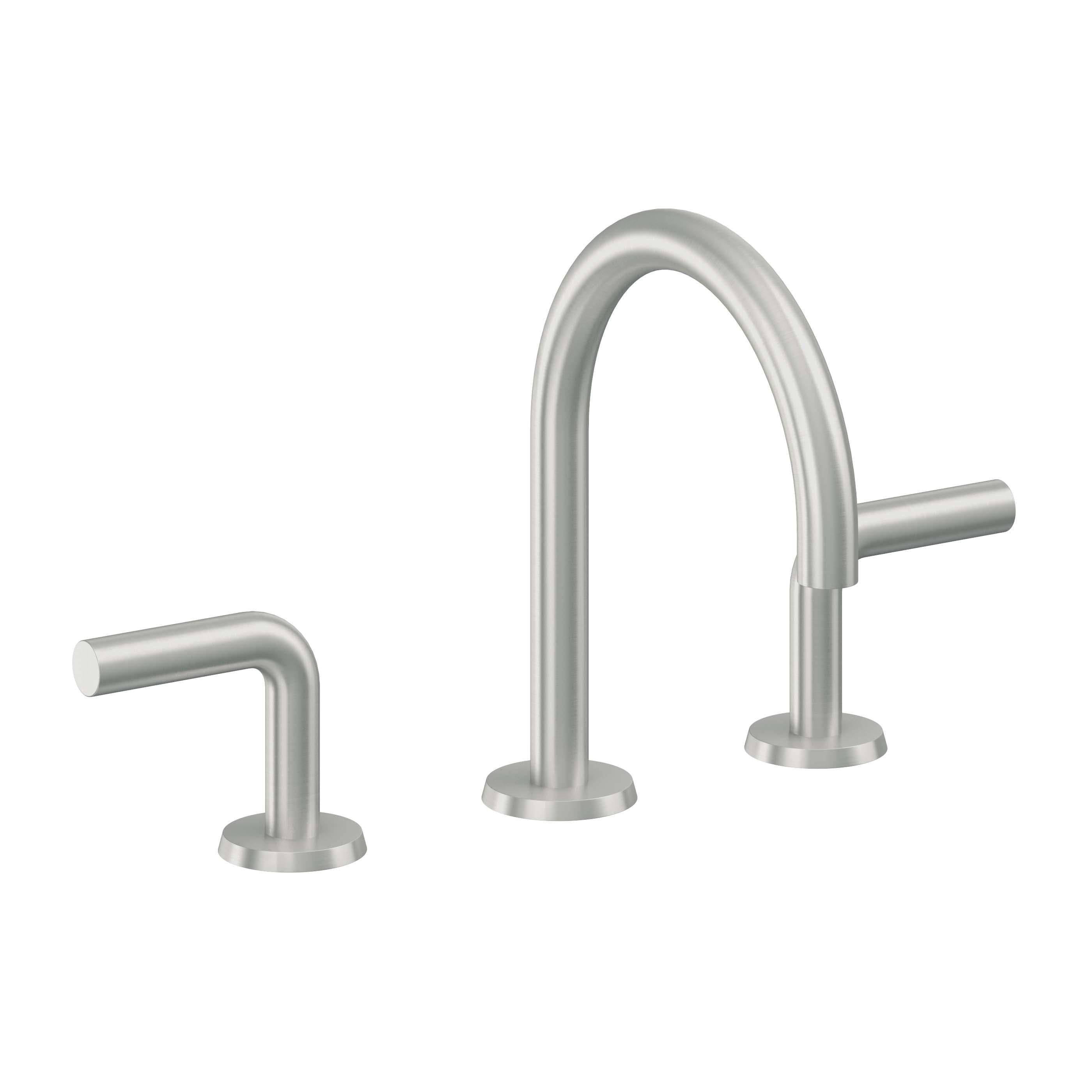 California Faucets Tamalpais Llave de Lavabo de 3 Orificios para Cubierta, con Dos Manerales - Cromo Satinado