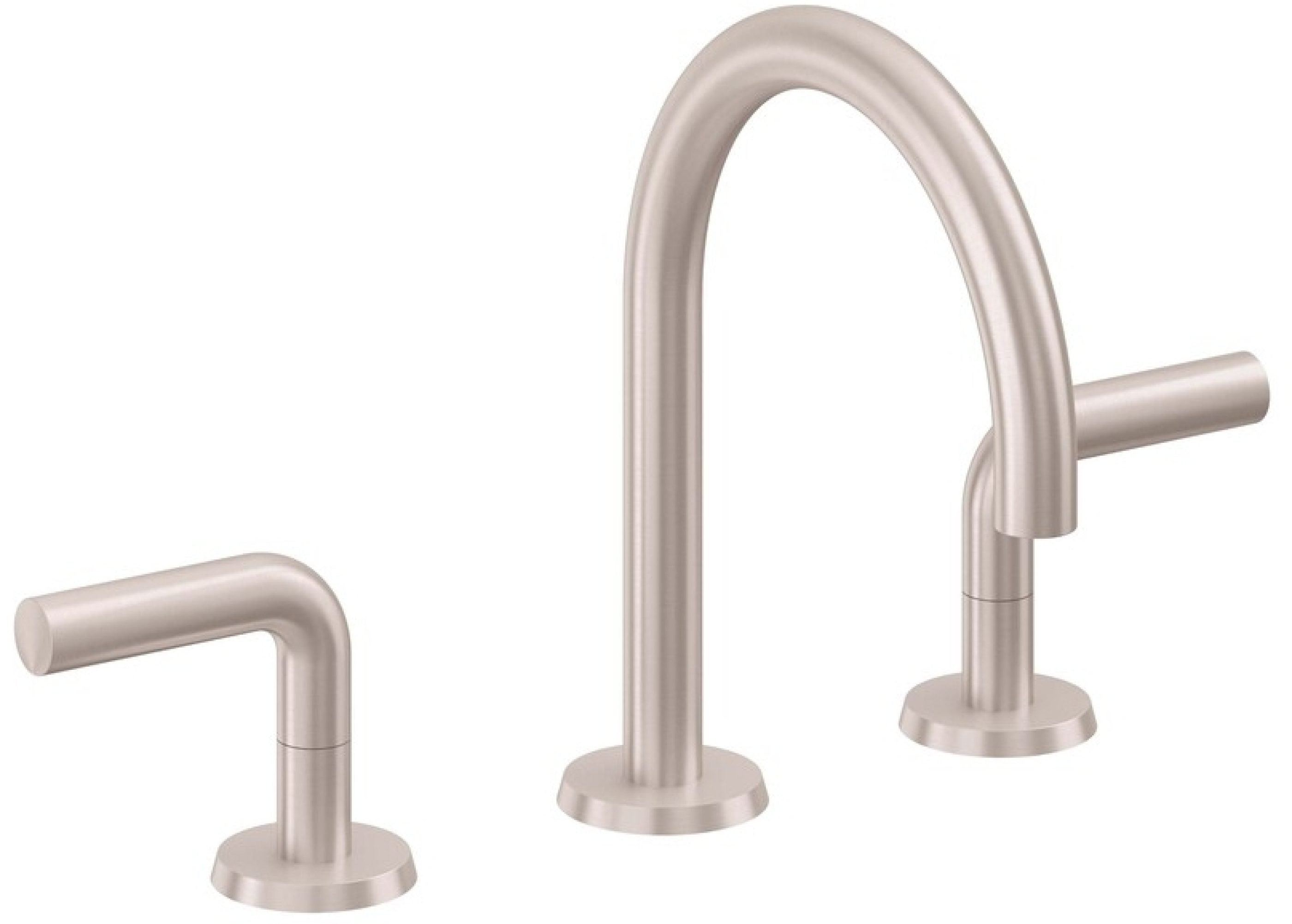 California Faucets Tamalpais Juego Completo para Tina Romana - Surtidor de Arco - Níquel Satinado