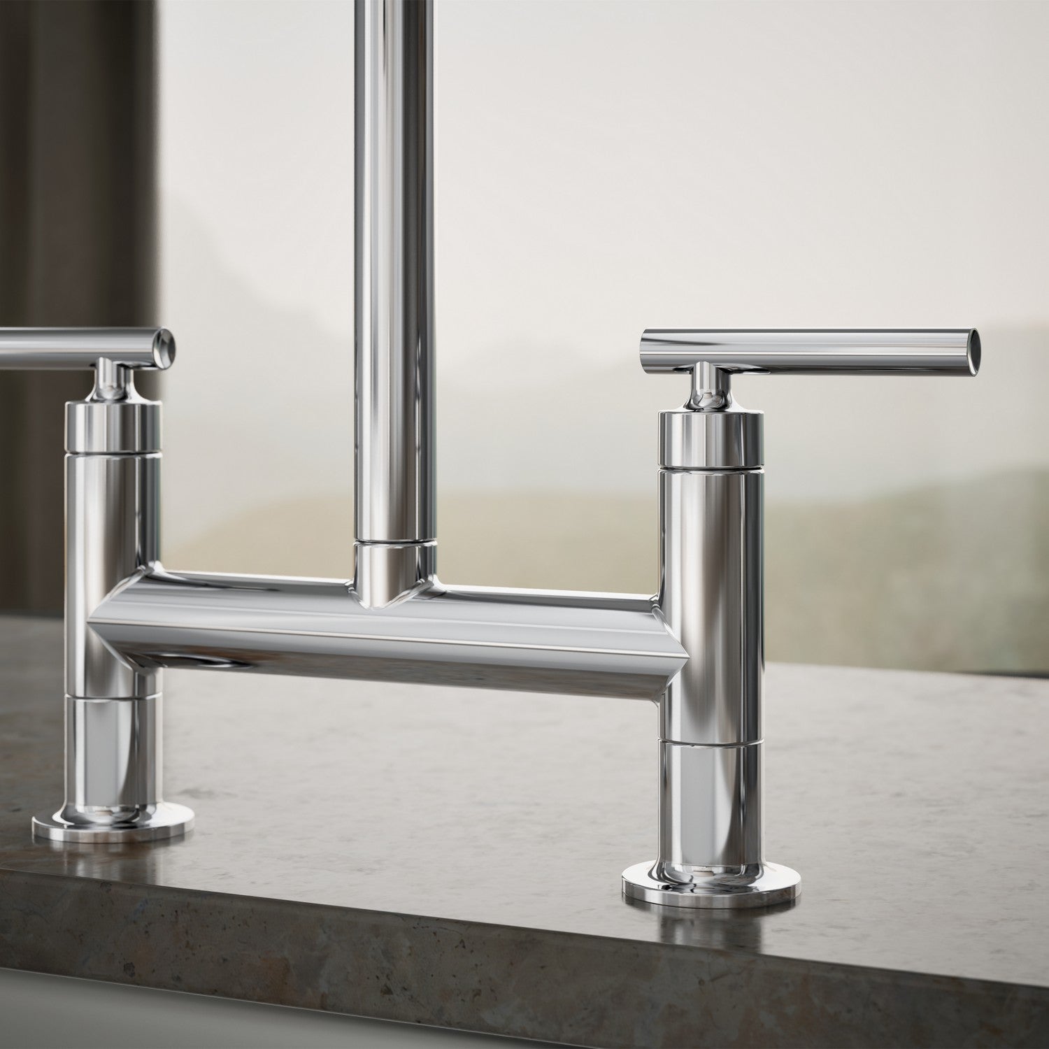 Kohler Purist — Mezcladora de Cocina tipo Puente con Rociador Lateral — Ambientación 5