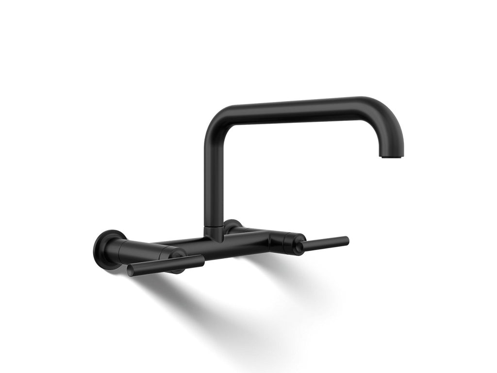 Kohler Purist — Mezcladora de Cocina tipo Puente de Pared — Negro Mate