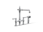 Kohler Artifacts — Mezcladora de Cocina tipo Puente con Rociador Lateral — Cromo Pulido
