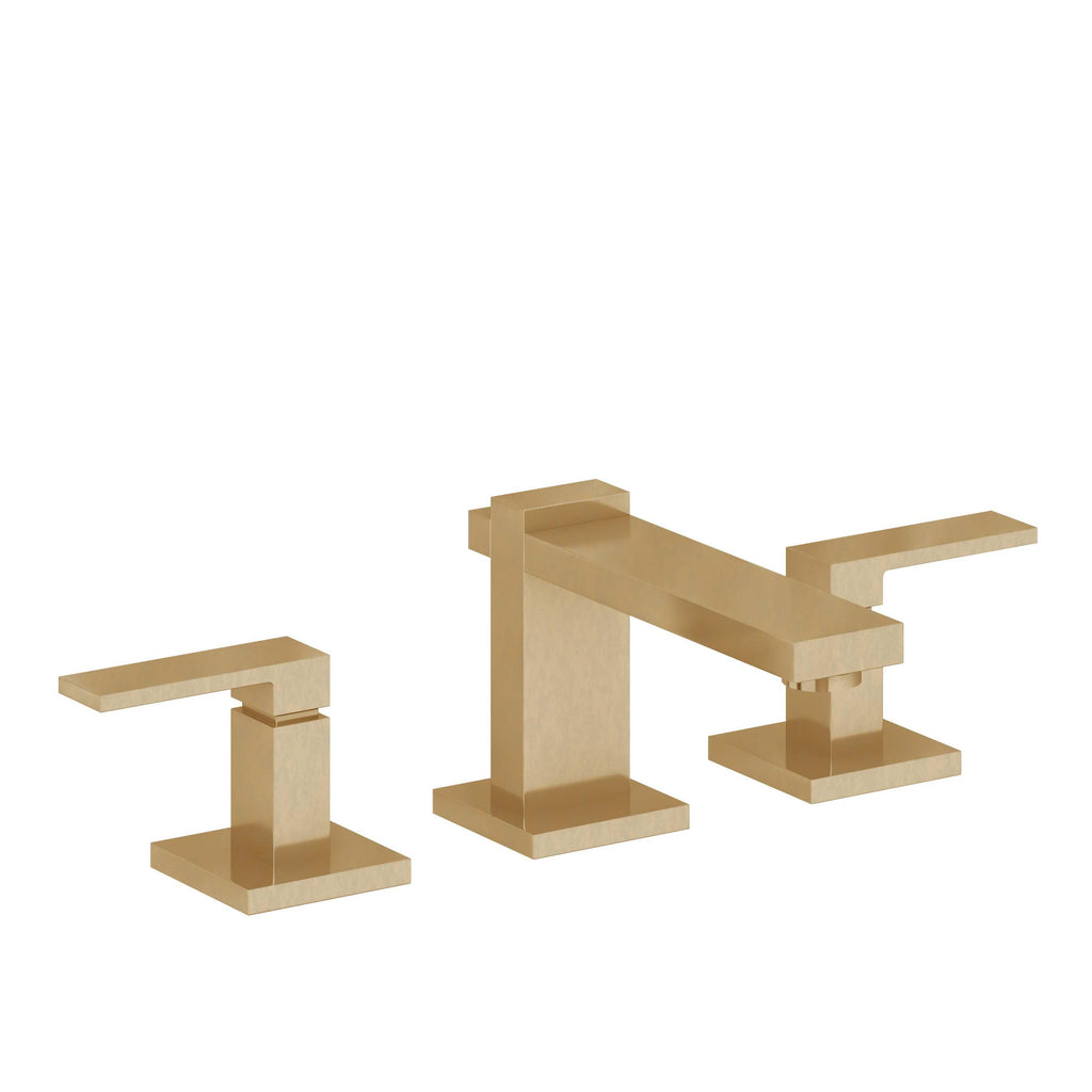 California Faucets Morro Bay 8" Llave de Lavabo de 3 Orificios para Cubierta, con Dos Manerales - Latón Bruñido
