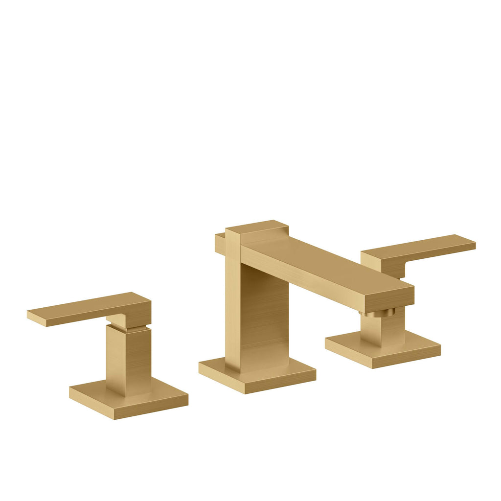 California Faucets Morro Bay 8" Llave de Lavabo de 3 Orificios para Cubierta, con Dos Manerales - Oro Satinado de por Vida