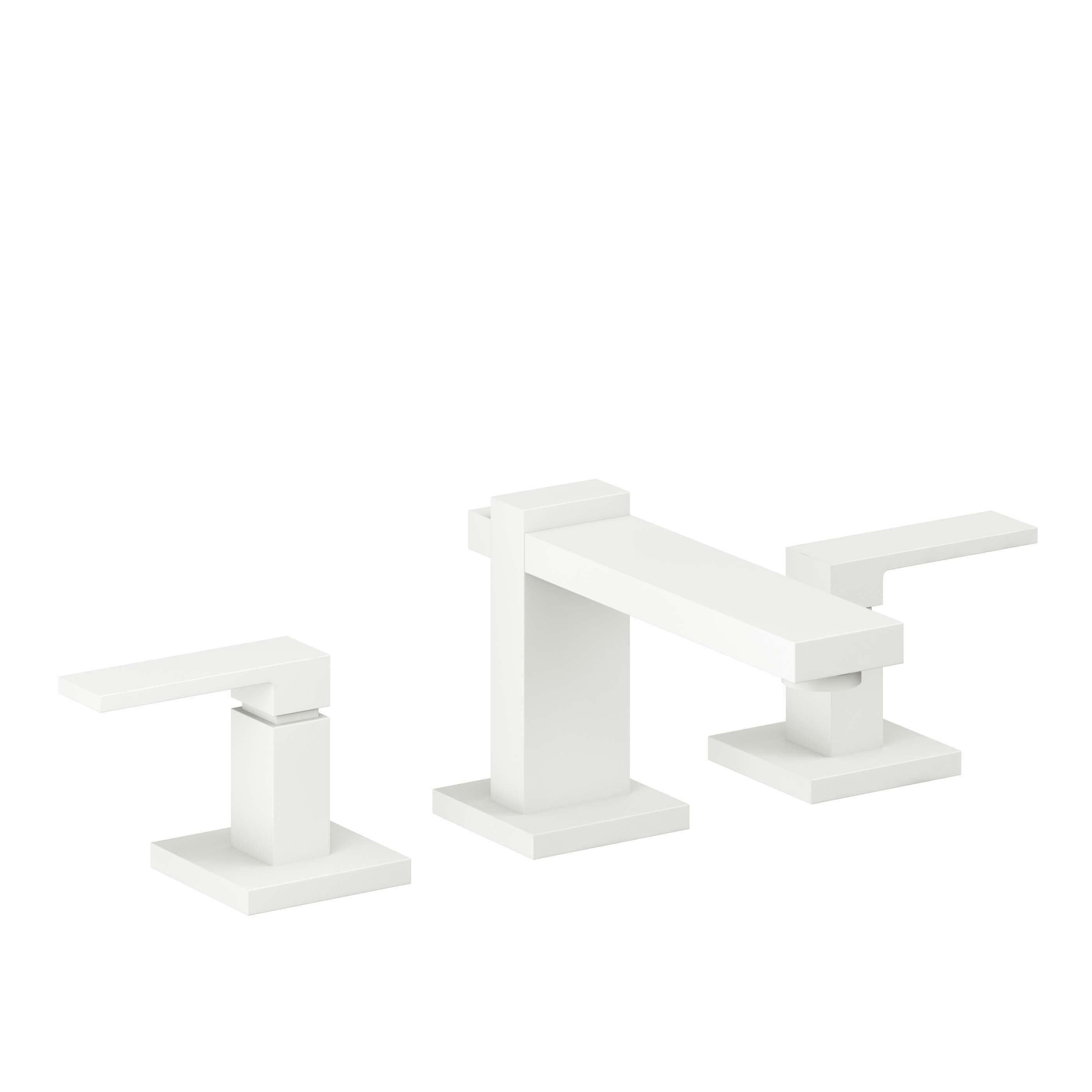 California Faucets Morro Bay 8" Llave de Lavabo de 3 Orificios para Cubierta, con Dos Manerales - Blanco Mate