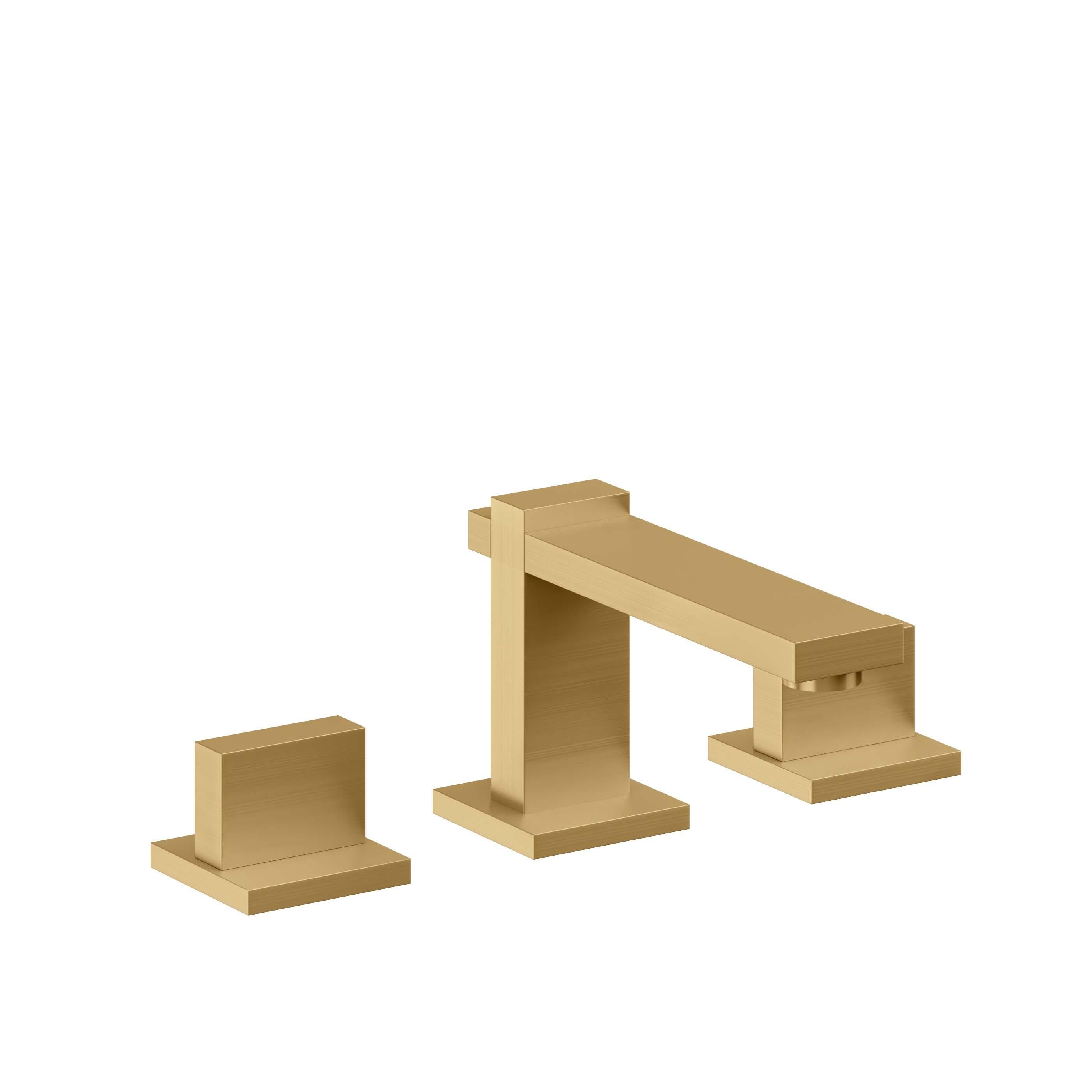 California Faucets Morro Bay 8" Llave de Lavabo de 3 Orificios para Cubierta, con Dos Manerales - Oro Satinado de por Vida