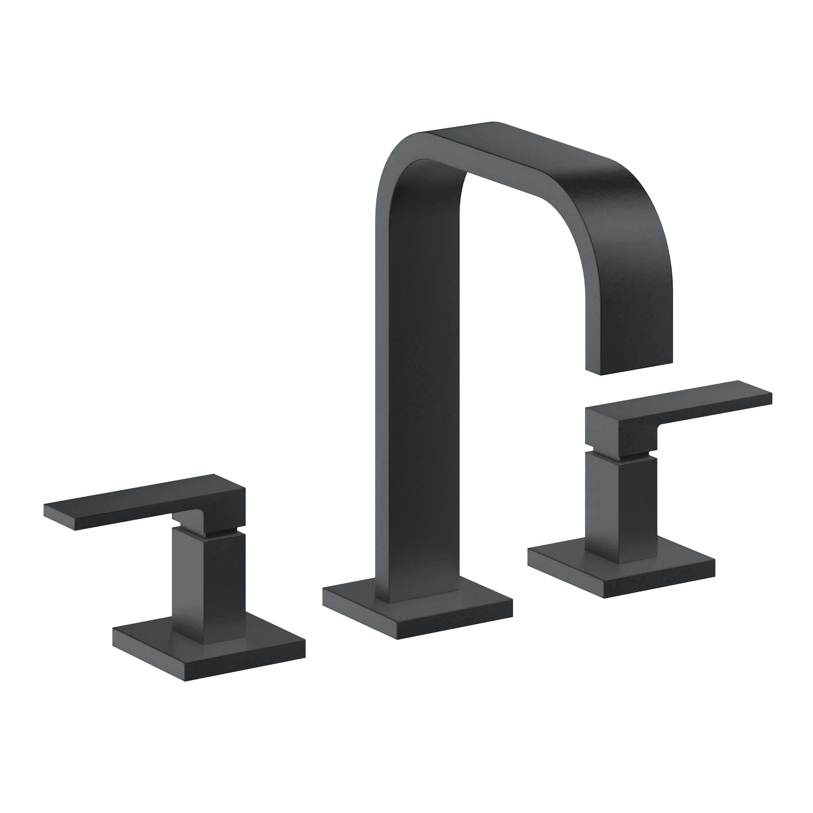 California Faucets Terra Mar 8" Llave de Lavabo de 3 Orificios para Cubierta, con Dos Manerales - Carbón