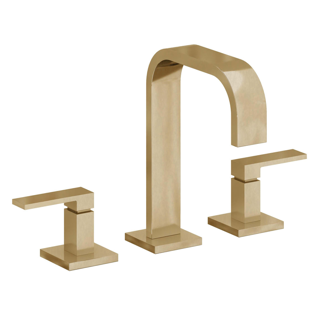 California Faucets Terra Mar 8" Llave de Lavabo de 3 Orificios para Cubierta, con Dos Manerales - Oro Francés
