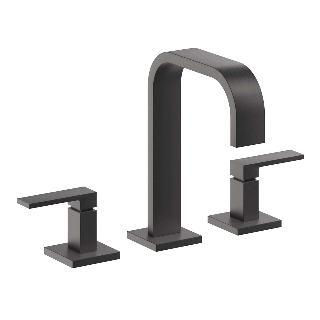 California Faucets Terra Mar 8" Llave de Lavabo de 3 Orificios para Cubierta, con Dos Manerales - Negro Mate