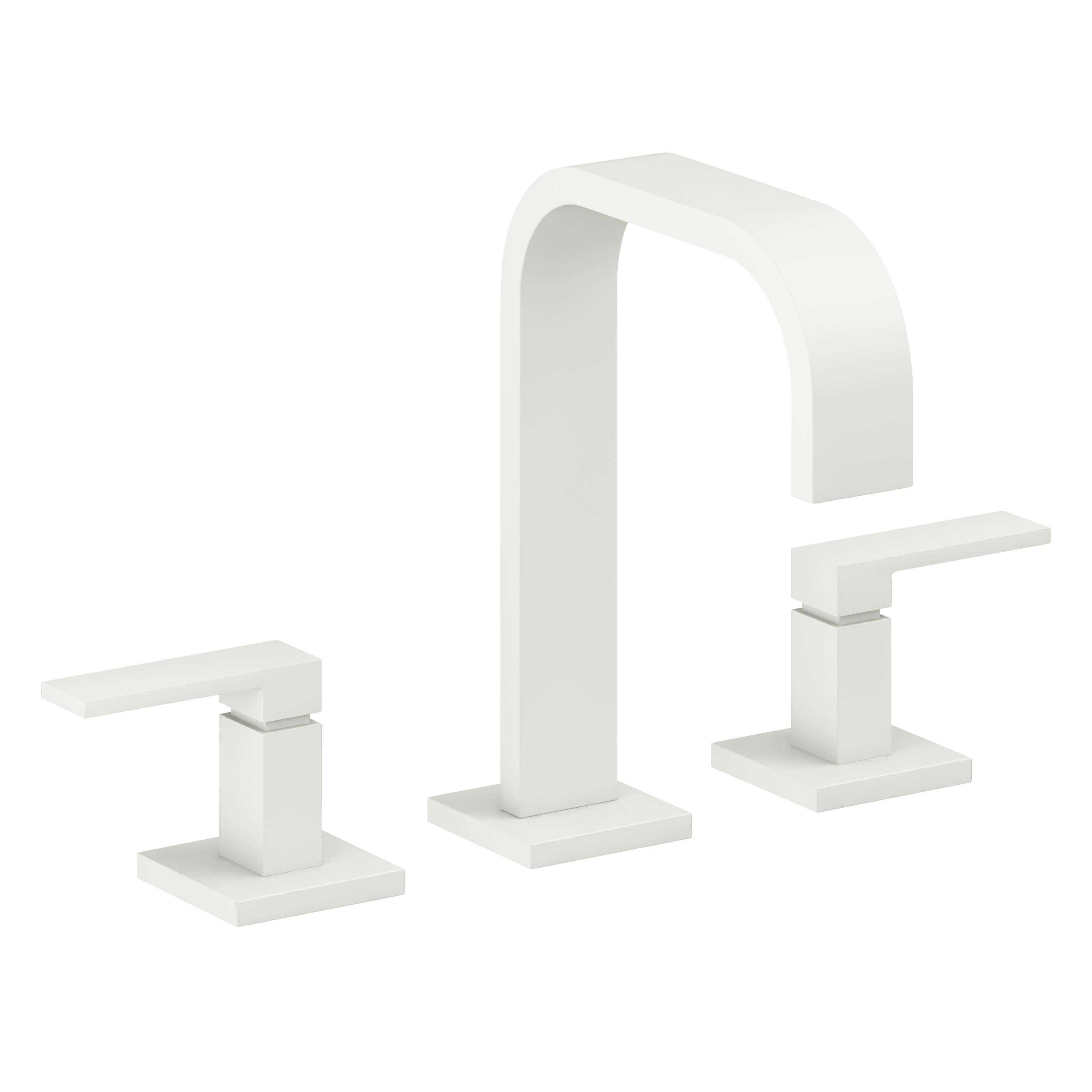 California Faucets Terra Mar 8" Llave de Lavabo de 3 Orificios para Cubierta, con Dos Manerales - Blanco Mate
