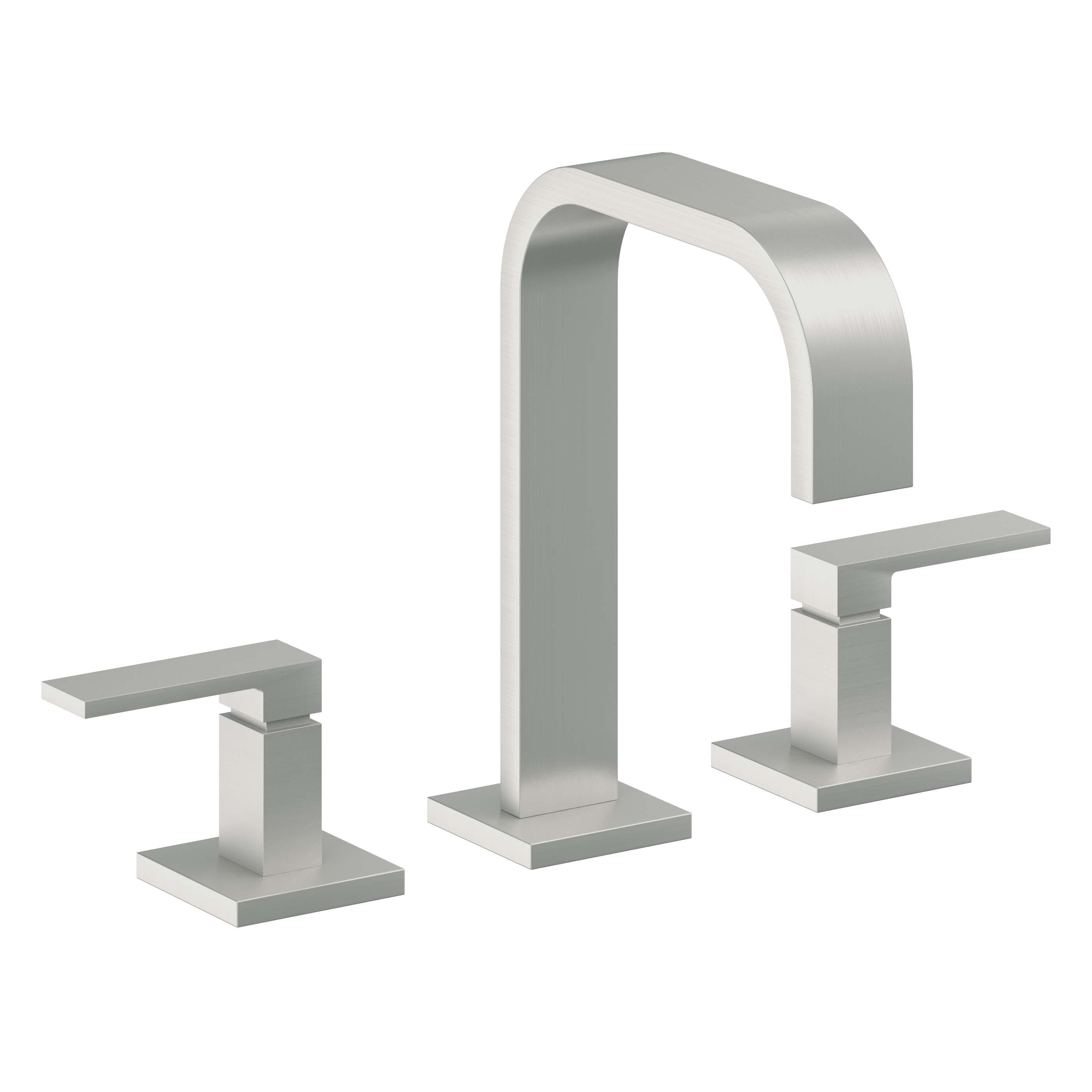 California Faucets Terra Mar 8" Llave de Lavabo de 3 Orificios para Cubierta, con Dos Manerales - Cromo Satinado