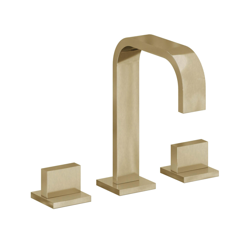 California Faucets Terra Mar 8" Llave de Lavabo de 3 Orificios para Cubierta, con Dos Manerales - Oro Francés