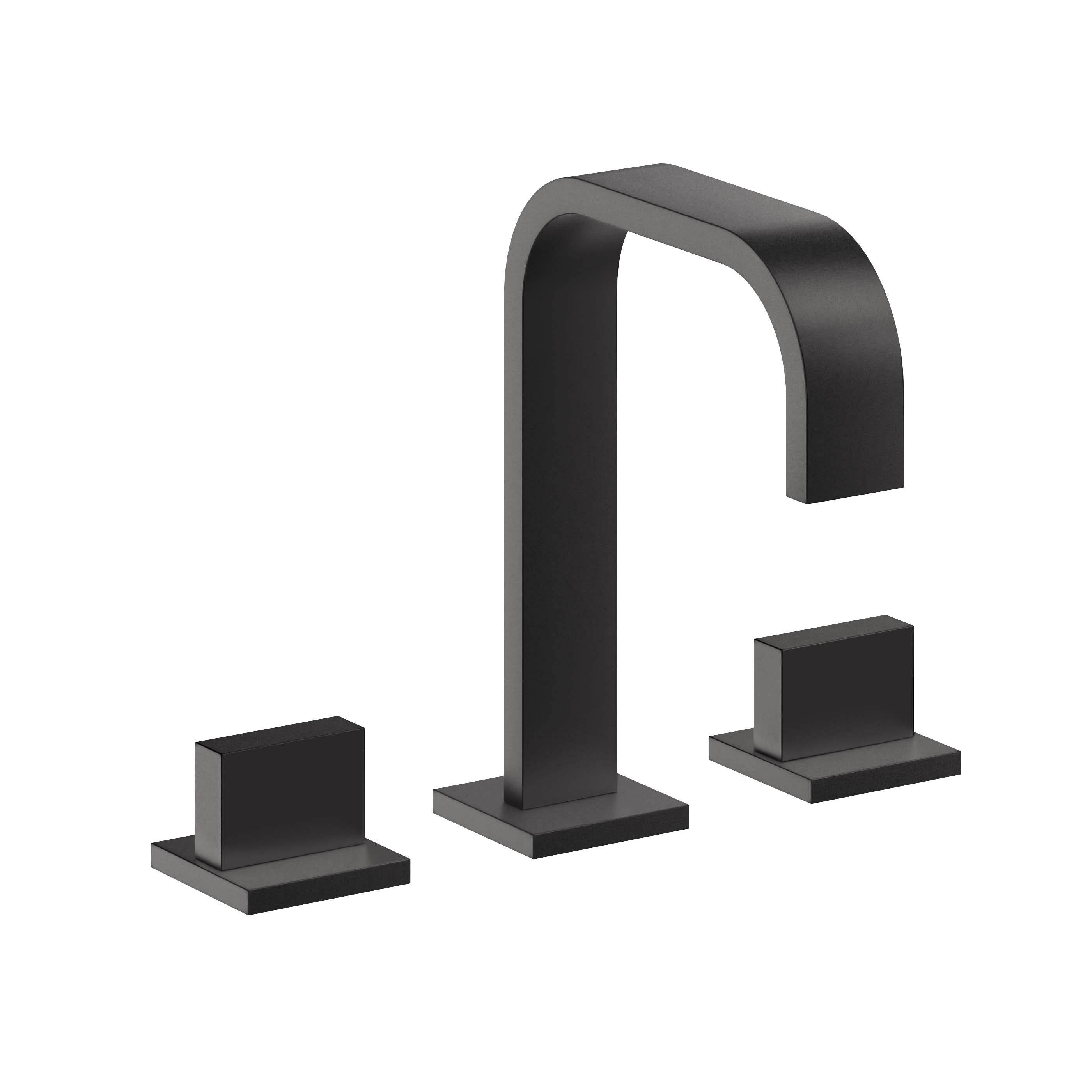 California Faucets Terra Mar 8" Llave de Lavabo de 3 Orificios para Cubierta, con Dos Manerales - Negro Mate