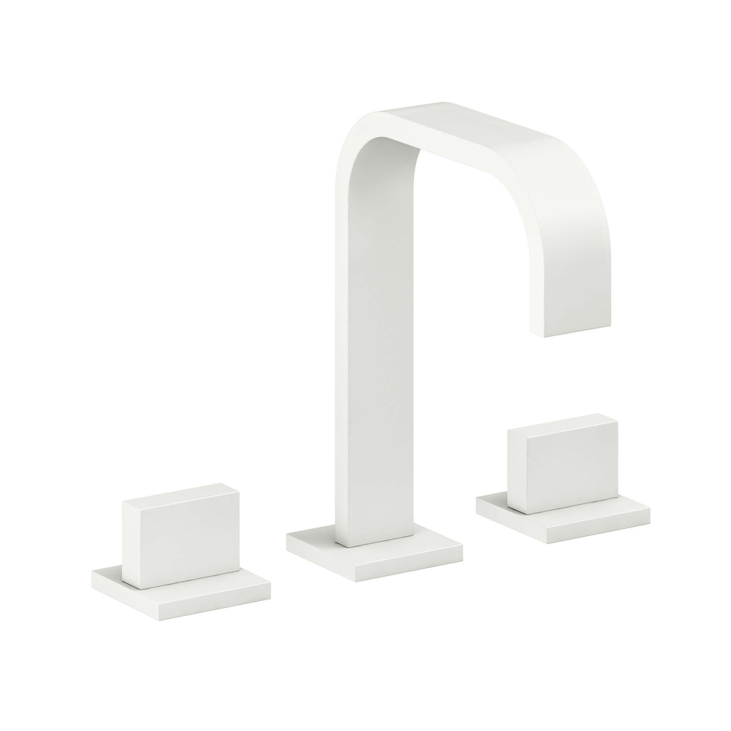 California Faucets Terra Mar 8" Llave de Lavabo de 3 Orificios para Cubierta, con Dos Manerales - Blanco Mate