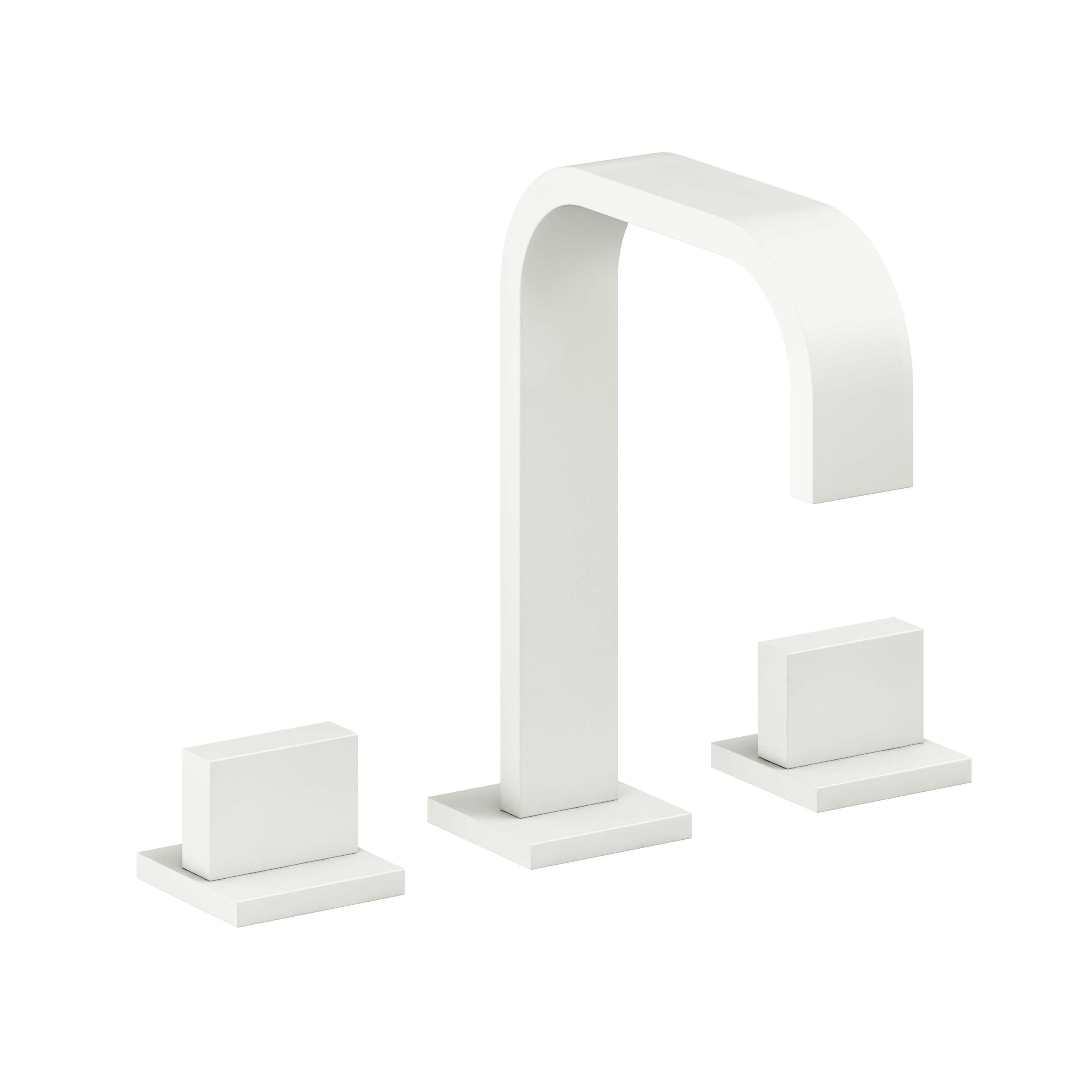 California Faucets Terra Mar 8" Llave de Lavabo de 3 Orificios para Cubierta, con Dos Manerales - Blanco Mate