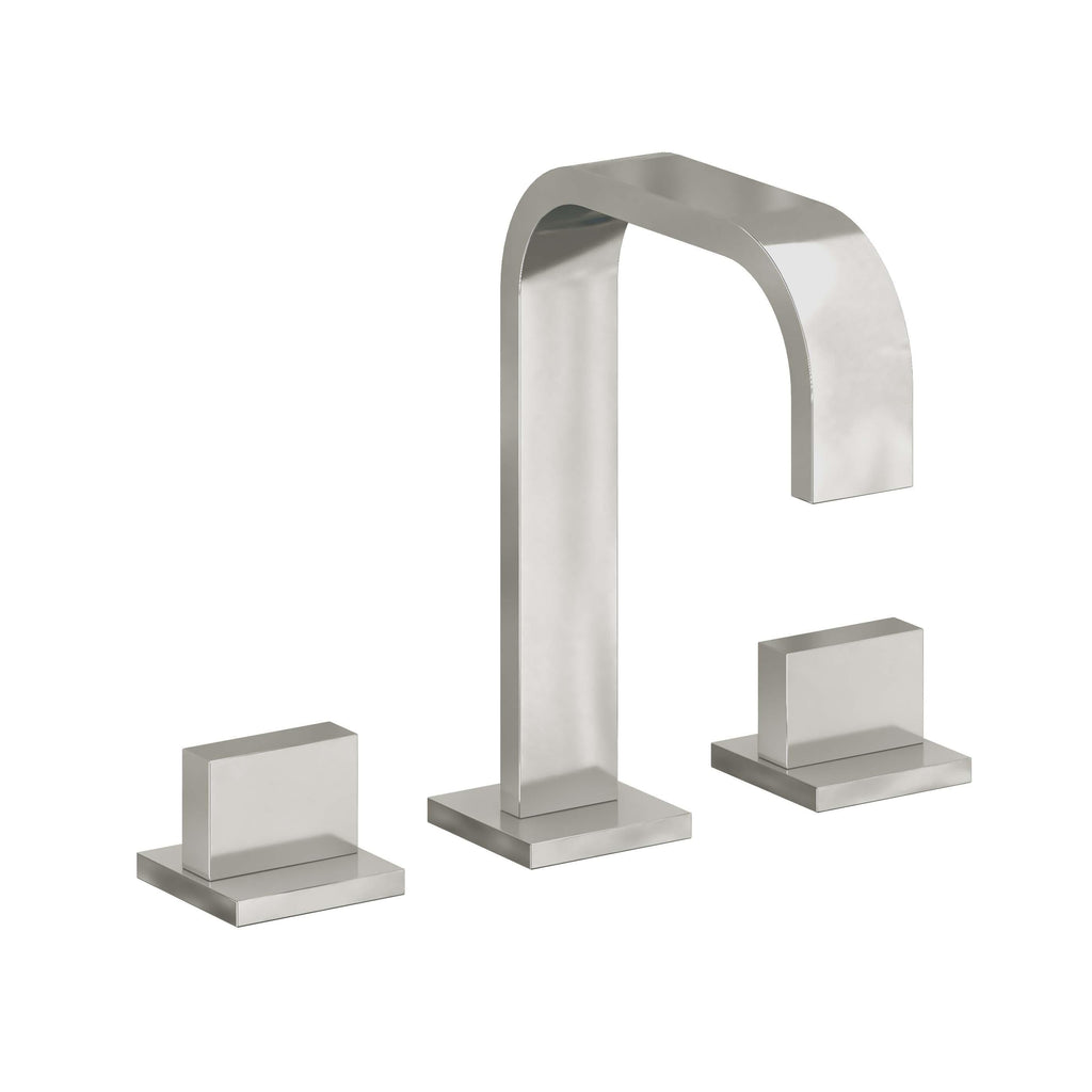 California Faucets Terra Mar 8" Llave de Lavabo de 3 Orificios para Cubierta, con Dos Manerales - Níquel Pulido