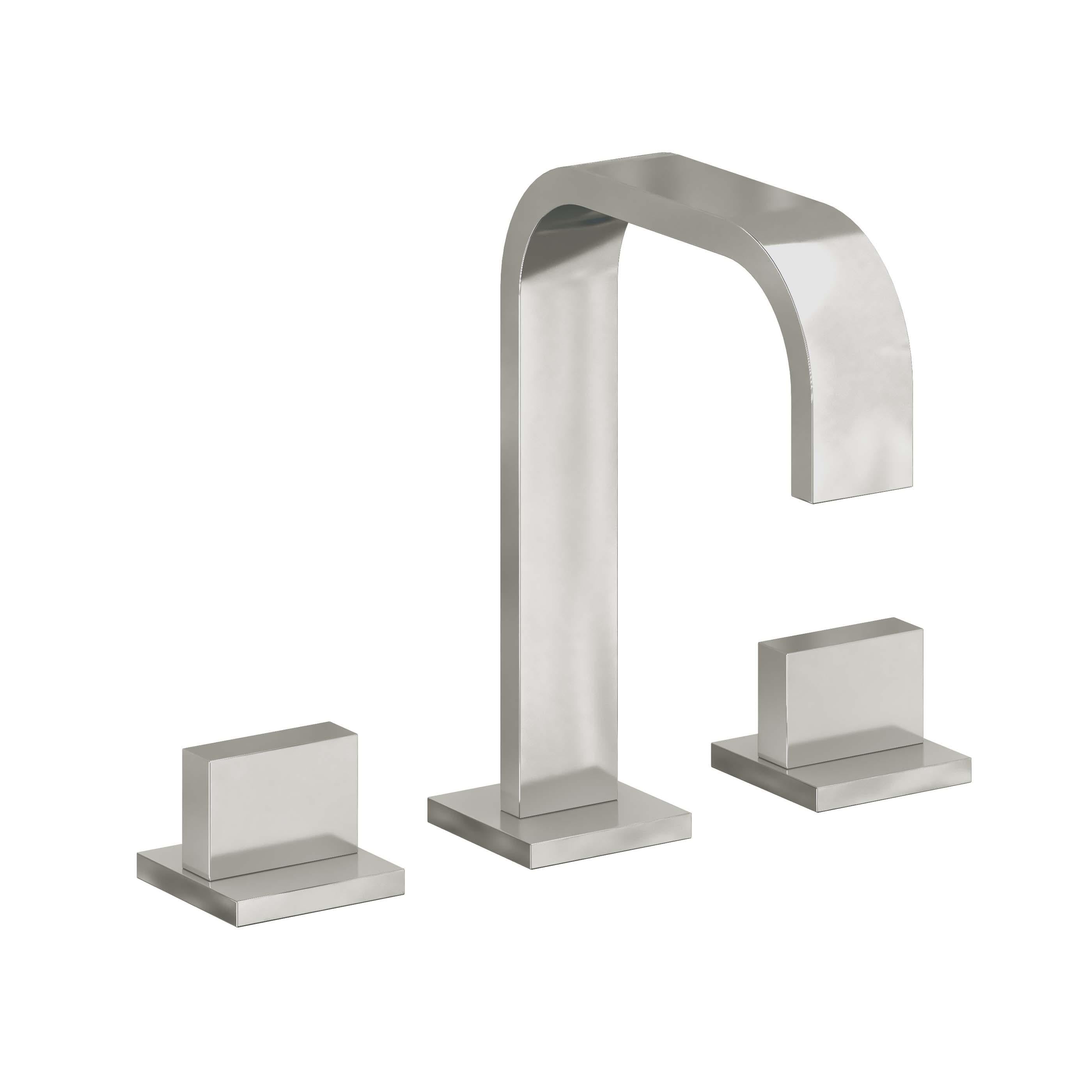 California Faucets Terra Mar 8" Llave de Lavabo de 3 Orificios para Cubierta, con Dos Manerales - Níquel Pulido