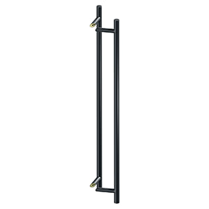 Deltana Jaladera Contemporánea Offset Redonda de Acero Inoxidable Doble Cara 48" — Negro Mate