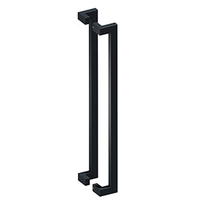 Deltana Jaladera Contemporánea Offset de Acero Inoxidable Doble Cara 36" — Negro Mate