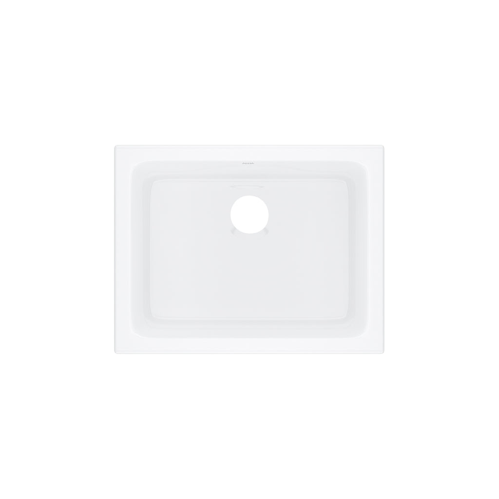 Rohl Allia Tarja Sencilla Bajocubierta de Fireclay para Cocina o Lavadero 24" - Blanco