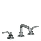 California Faucets Descanso Works 8" Llave de Lavabo de 3 Orificios para Cubierta, con Dos Manerales - Pico Quad Bajo - Níquel Negro
