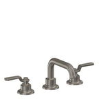 California Faucets Descanso Works 8" Llave de Lavabo de 3 Orificios para Cubierta, con Dos Manerales - Pico Quad Bajo - Grafito