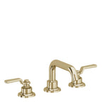 California Faucets Descanso Works 8" Llave de Lavabo de 3 Orificios para Cubierta, con Dos Manerales - Pico Quad Bajo - Latón Pulido