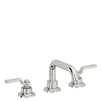 California Faucets Descanso Works 8" Llave de Lavabo de 3 Orificios para Cubierta, con Dos Manerales - Pico Quad Bajo - Cromo Pulido