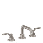 California Faucets Descanso Works 8" Llave de Lavabo de 3 Orificios para Cubierta, con Dos Manerales - Pico Quad Bajo - Níquel Satinado