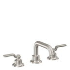 California Faucets Descanso Works 8" Llave de Lavabo de 3 Orificios para Cubierta, con Dos Manerales - Pico Quad Bajo - Acero Inoxidable Ultra