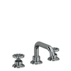 California Faucets Descanso Works 8" Llave de Lavabo de 3 Orificios para Cubierta, con Dos Manerales - Pico Quad Bajo - Níquel Negro
