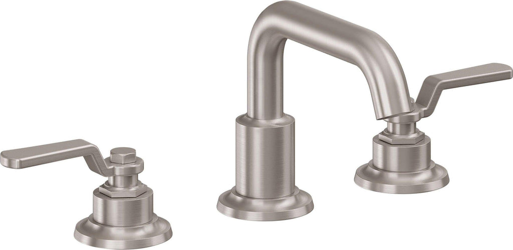 California Faucets Descanso Works Juego Completo para Tina Romana - Pico Quad Bajo - Níquel Satinado