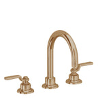California Faucets Descanso Works 8" Llave de Lavabo de 3 Orificios para Cubierta, con Dos Manerales - Pico de Arco - Latón Bruñido