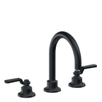 California Faucets Descanso Works 8" Llave de Lavabo de 3 Orificios para Cubierta, con Dos Manerales - Pico de Arco - Carbón