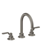 California Faucets Descanso Works 8" Llave de Lavabo de 3 Orificios para Cubierta, con Dos Manerales - Pico de Arco - Grafito