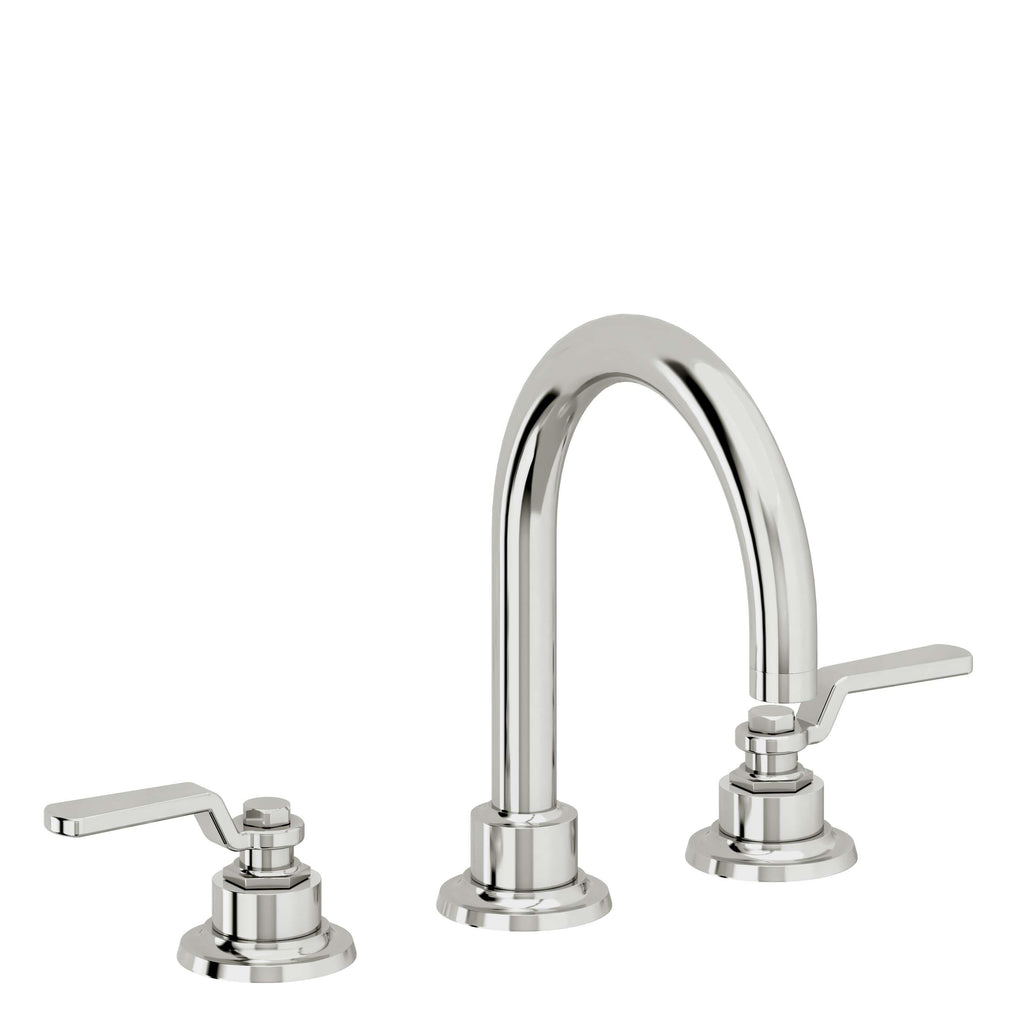California Faucets Descanso Works 8" Llave de Lavabo de 3 Orificios para Cubierta, con Dos Manerales - Pico de Arco - Cromo Pulido