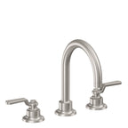 California Faucets Descanso Works 8" Llave de Lavabo de 3 Orificios para Cubierta, con Dos Manerales - Pico de Arco - Acero Inoxidable Ultra