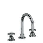 California Faucets Descanso Works 8" Llave de Lavabo de 3 Orificios para Cubierta, con Dos Manerales - Pico de Arco - Níquel Negro