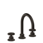 California Faucets Descanso Works 8" Llave de Lavabo de 3 Orificios para Cubierta, con Dos Manerales - Pico de Arco - Bronce Bella Terra