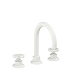 California Faucets Descanso Works 8" Llave de Lavabo de 3 Orificios para Cubierta, con Dos Manerales - Pico de Arco - Blanco Mate