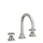 California Faucets Descanso Works 8" Llave de Lavabo de 3 Orificios para Cubierta, con Dos Manerales - Pico de Arco - Níquel Pulido