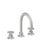 California Faucets Descanso Works 8" Llave de Lavabo de 3 Orificios para Cubierta, con Dos Manerales - Pico de Arco - Cromo Satinado