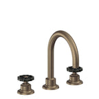 California Faucets Descanso Works 8" Llave de Lavabo de 3 Orificios para Cubierta, con Dos Manerales - Pico de Arco - Latón Antiguo Mate