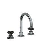 California Faucets Descanso Works 8" Llave de Lavabo de 3 Orificios para Cubierta, con Dos Manerales - Pico de Arco - Níquel Negro