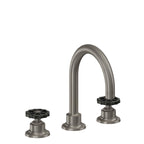 California Faucets Descanso Works 8" Llave de Lavabo de 3 Orificios para Cubierta, con Dos Manerales - Pico de Arco - Grafito