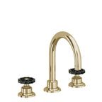 California Faucets Descanso Works 8" Llave de Lavabo de 3 Orificios para Cubierta, con Dos Manerales - Pico de Arco - Latón Pulido