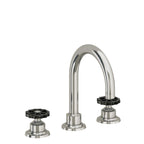 California Faucets Descanso Works 8" Llave de Lavabo de 3 Orificios para Cubierta, con Dos Manerales - Pico de Arco - Níquel Pulido
