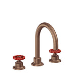 California Faucets Descanso Works 8" Llave de Lavabo de 3 Orificios para Cubierta, con Dos Manerales - Pico de Arco - Cobre Antiguo Mate