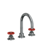 California Faucets Descanso Works 8" Llave de Lavabo de 3 Orificios para Cubierta, con Dos Manerales - Pico de Arco - Níquel Negro